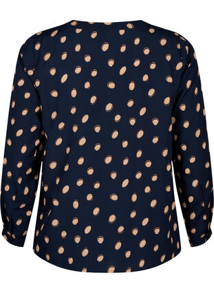 Zizzifashion FLASH - Long sleeve blouse with print, Blue Double Dot, Packshot image number 1