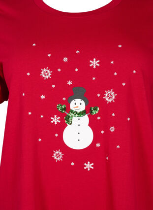 Zizzifashion Christmas T-shirt with sequins, Tango R. W. Snowman, Packshot image number 2