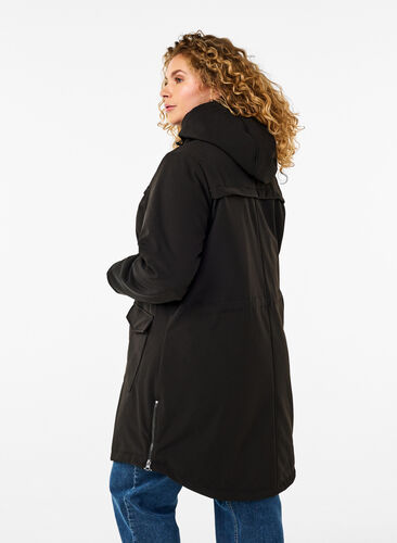 Zizzifashion Water-repellent softshell jacket with quilted lining, Black, Model image number 1