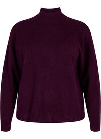 Knitted wool blouse with high neck