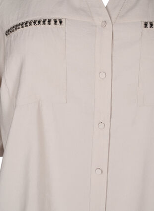 Zizzifashion Shirt with studs and 3/4 sleeves, Chateau Gray, Packshot image number 2