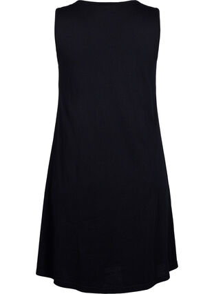 Zizzifashion Sleeveless cotton dress with a-shape, Black W. Summer, Packshot image number 1