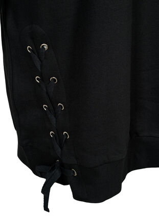 Zizzifashion Sweater tunic with drawstring details, Black, Packshot image number 3