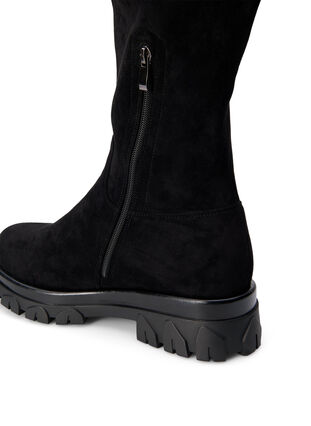 Zizzifashion Wide-fit - Boot in faux suede, Black, Packshot image number 4