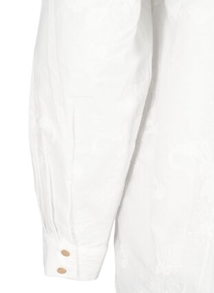 Zizzifashion Long-sleeved blouse with embroidery, Bright White, Packshot image number 3