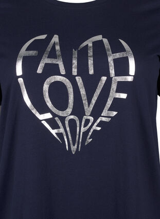 Zizzifashion FLASH - T-shirt with motif, Navy B. Silver Faith, Packshot image number 2