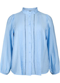 Viscose shirt blouse with ruffle collar