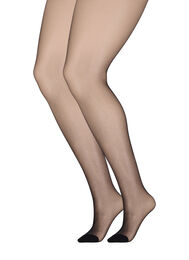 2-pack tights in 20 denier, Black, Packshot