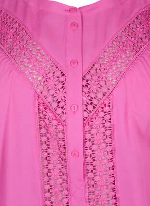 Viscose blouse with lace trim, Raspberry Rose, Packshot image number 2
