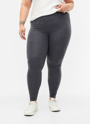 Zizzifashion Gray melange leggings, Dark Grey Melange, Model image number 0