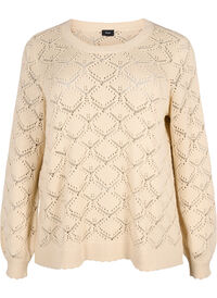 Knitted blouse with scallop pattern