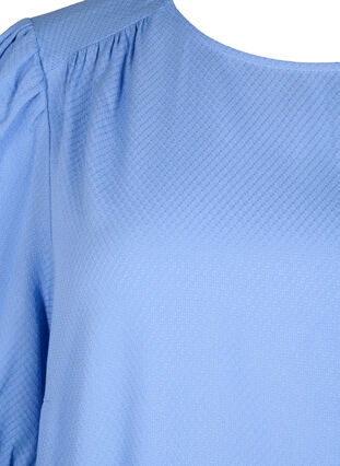 Zizzifashion Viscose blouse with 1/2 sleeves, Cornflower Blue, Packshot image number 2