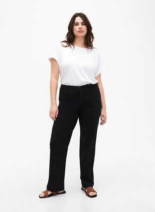 Zizzifashion Classic viscose blend trousers, Black, Model image number 0