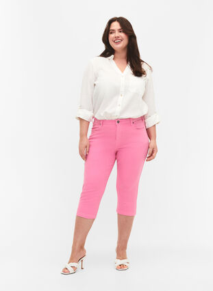 Zizzifashion Close-fitting Emily capri trousers, Rosebloom, Model image number 0