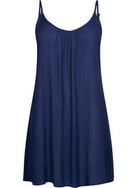 Solid colour strap dress in viscose