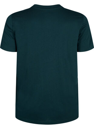 Zizzifashion Basic cotton T-shirt with round neck, Scarab, Packshot image number 1