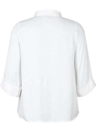 Zizzifashion Shirt in viscose with tone-on-tone pattern, Bright White, Packshot image number 1