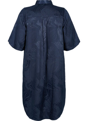 Zizzifashion Long shirt dress with tone-on-tone pattern, Night Sky, Packshot image number 1