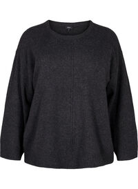 Knitted blouse with a round neck and center seam