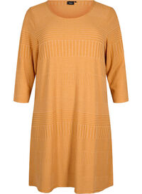 Dress with 3/4 sleeves and striped pattern