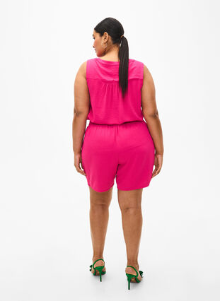 Zizzifashion Shorts with pockets and elastic waistband, Pink Peacock, Model image number 1