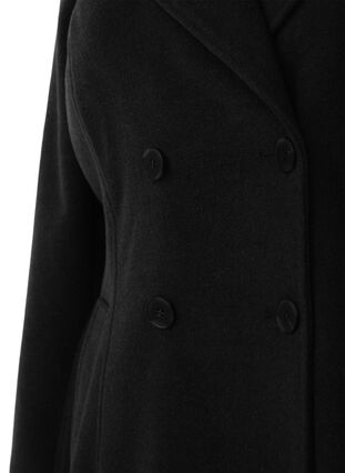 Zizzifashion Short wool jacket with belt, Black, Packshot image number 2