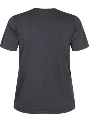 Zizzifashion Organic cotton T-shirt with print, D.Grey Wash Sincere, Packshot image number 1