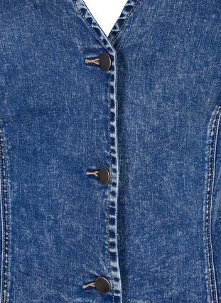 Zizzifashion Slim fit denim vest with buttons, Blue Denim, Packshot image number 2