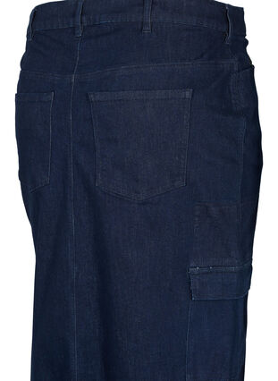 Zizzifashion Denim maxi skirt, Dark Blue Denim, Packshot image number 3