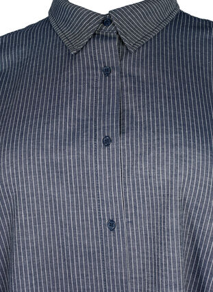 Zizzifashion Shirt with tie detail on the sleeve, Navy Stripe, Packshot image number 2