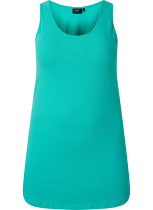 Zizzifashion Solid color basic top in cotton, Aqua Green, Packshot image number 0