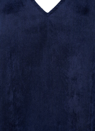 Zizzifashion Short velvet dress with pockets, Medieval Blue, Packshot image number 2