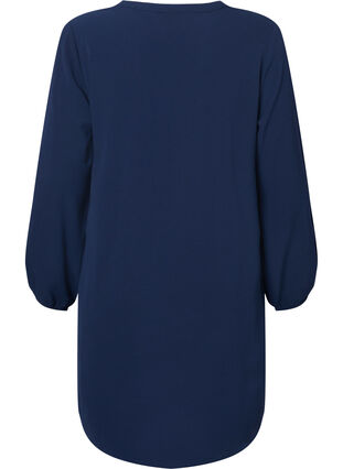 Zizzifashion Long-sleeved V-neck dress, Navy, Packshot image number 1