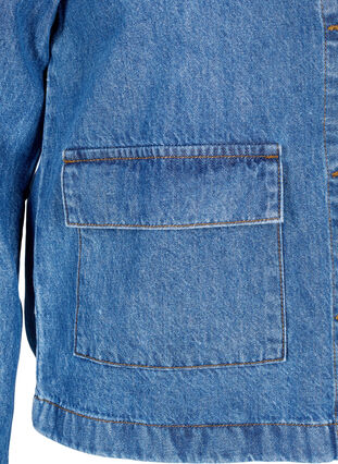 Zizzifashion Denim shirt jacket with pockets, Blue Denim, Packshot image number 3