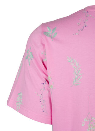 Zizzifashion Organic cotton T-shirt with floral print, Rosebloom W. Flower, Packshot image number 3