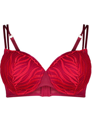 Zizzifashion Moulded bra with embroidery, Rhododendron, Packshot image number 0