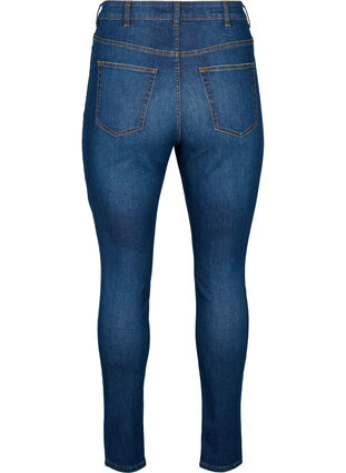 Zizzifashion Super slim Amy jeans with destroy and high waist, Dark blue, Packshot image number 1