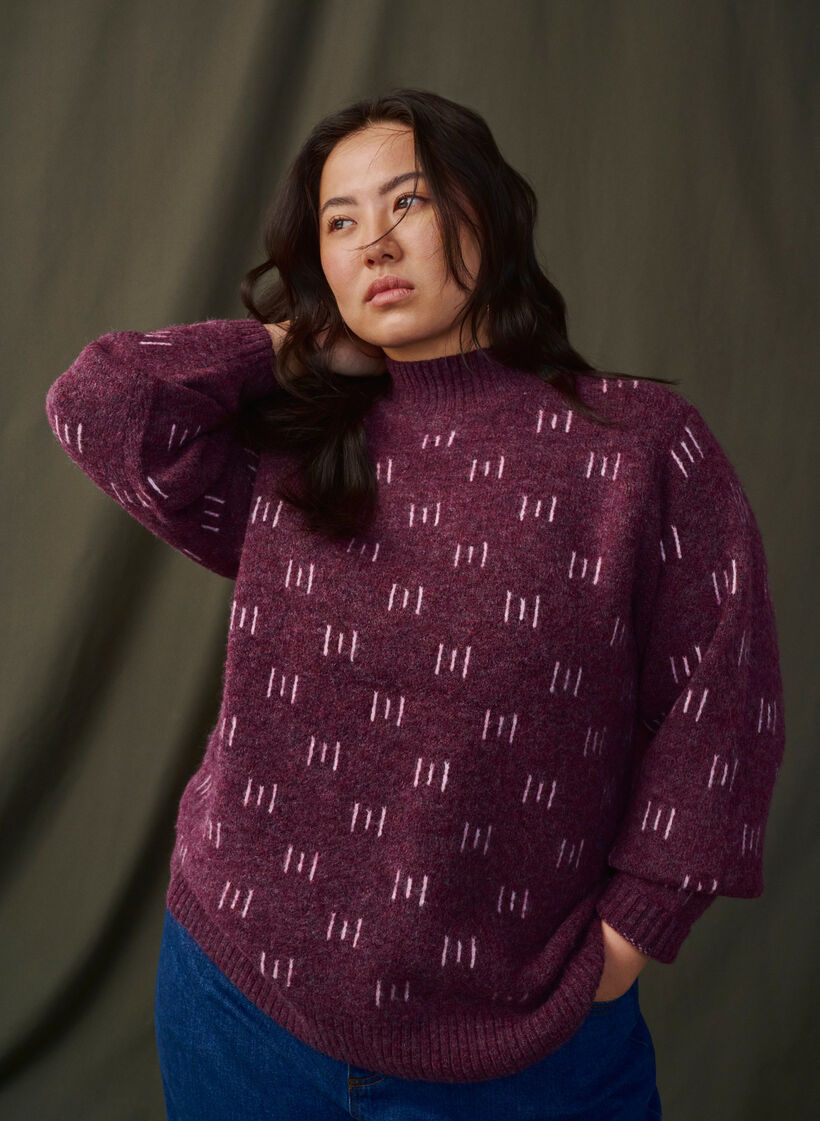 Knitted blouse with pattern and high neck, Potent P. Mel. Comb, Image