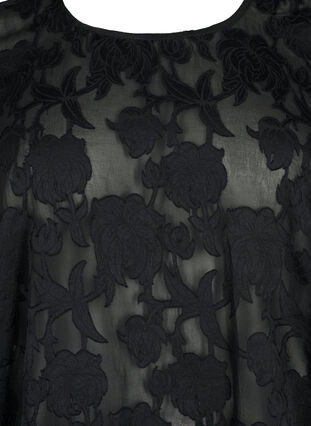 Zizzifashion Jacquard blouse with smocking, Black, Packshot image number 2