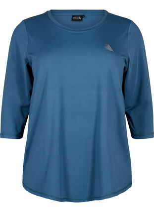 Zizzifashion Training blouse with 3/4 sleeves, Indian Teal, Packshot image number 0