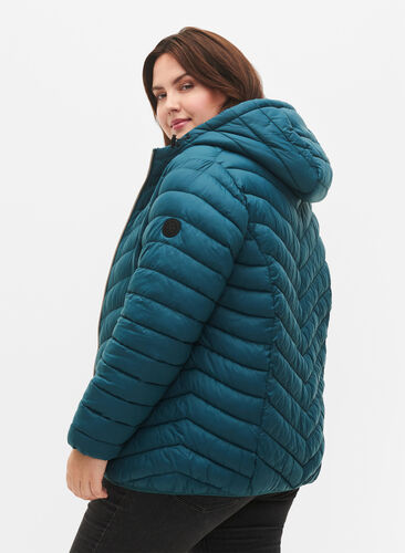 Zizzifashion Lightweight jacket with hood, Deep Teal, Model image number 1