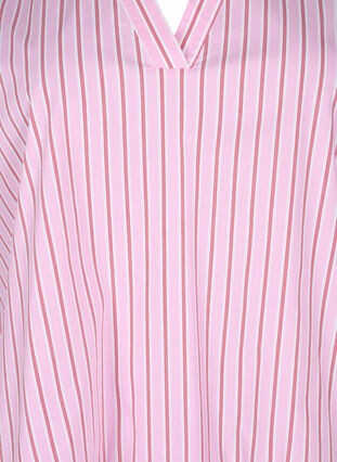 Zizzifashion Striped blouse with peplum and ruffle details, Pink Red Stripe, Packshot image number 2