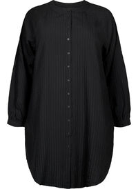 Long viscose shirt with striped pattern