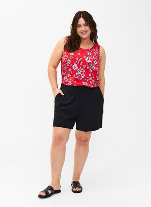 Zizzifashion FLASH - Sleeveless top with print, Poinsettia Flower, Model image number 2