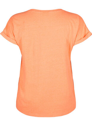 Zizzifashion Neon colored cotton t-shirt, Neon Coral, Packshot image number 1