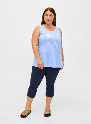 Zizzifashion Cotton top with a-shape, Serenity W. Beach, Model image number 2