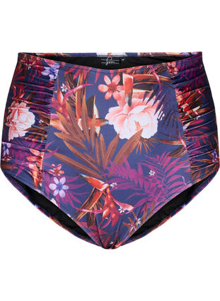Zizzifashion High-waisted floral bikini bottoms, Purple Flower, Packshot image number 0
