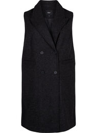 Long vest in wool look, Dark Grey Melange, Packshot