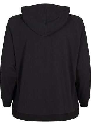 Zizzifashion Sweat cardigan with a hood and pockets, Black, Packshot image number 1