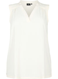 Sleeveless top with wrinkle details